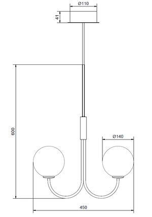 Ballon 3 taklampa mässingsfärg