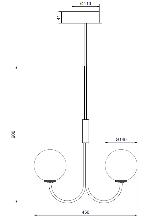Ballon 3 taklampa mässingsfärg