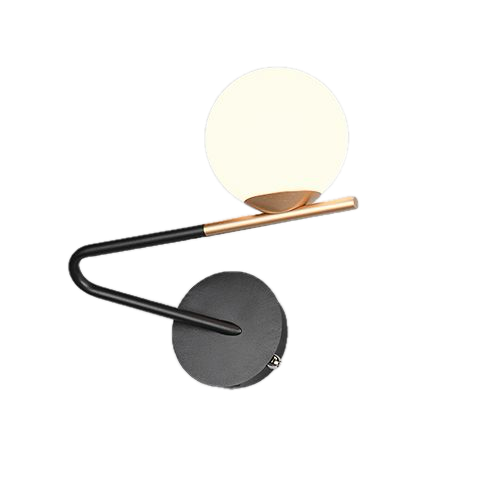 Flaming vägglampa svart/guld