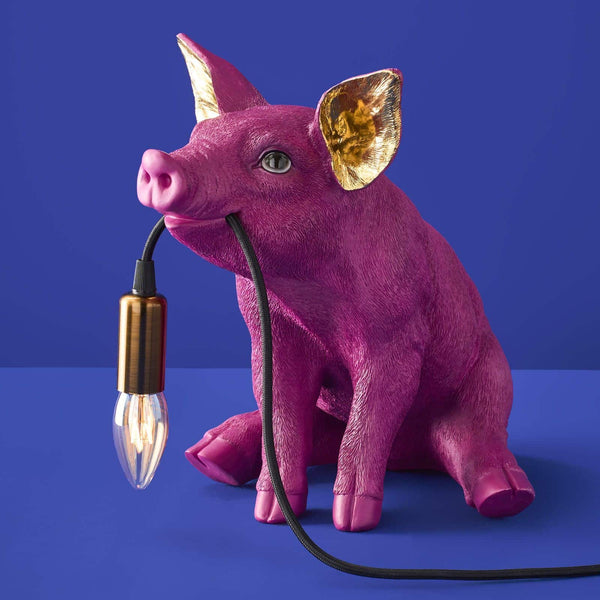 Piggy bordslampa guld