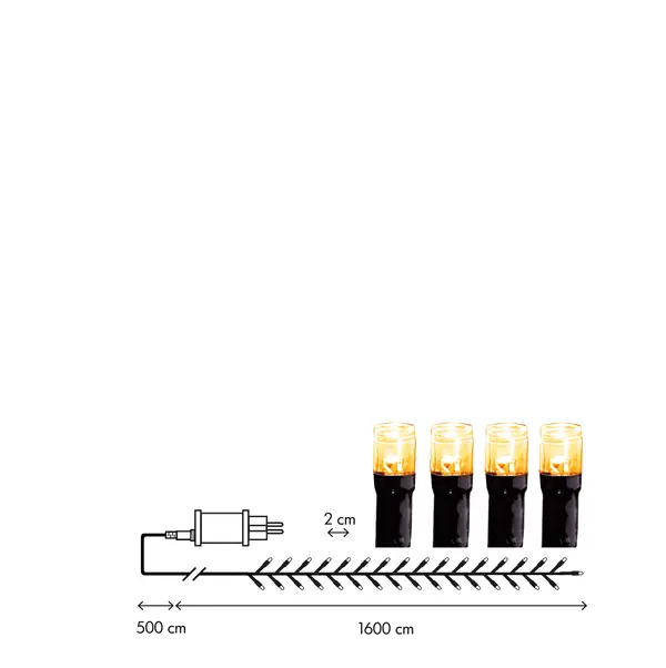 Ljusslinga Golden warm 800L