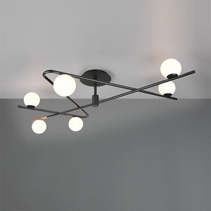 Flaming plafond svart/guld