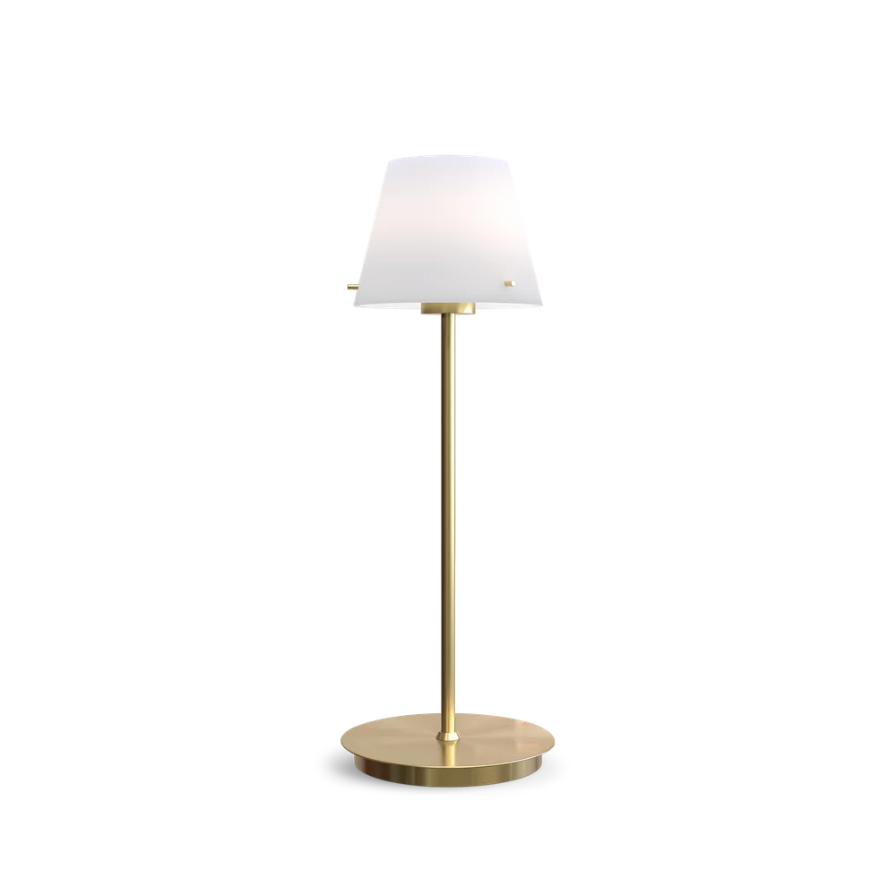 Gil bordslampa mässingsfärg med opalglas