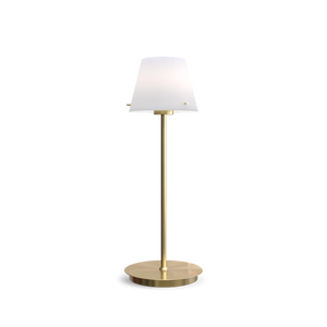 Gil bordslampa mässingsfärg med opalglas