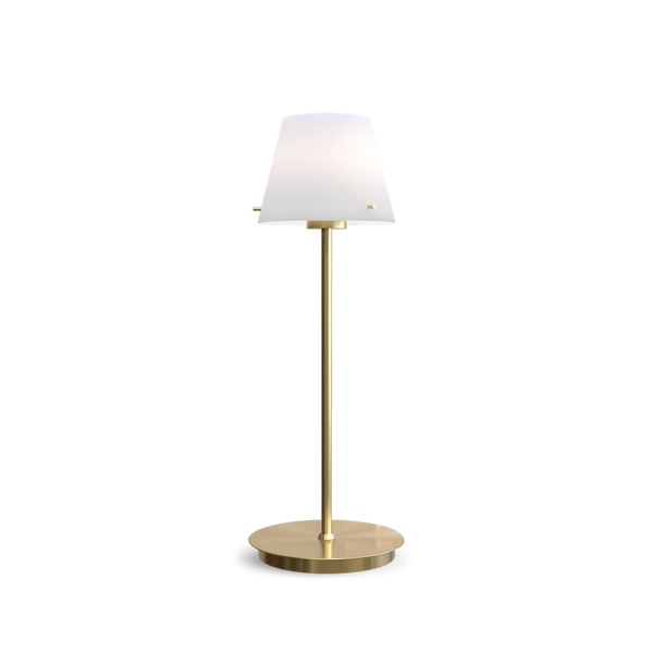 Gil bordslampa mässingsfärg med opalglas