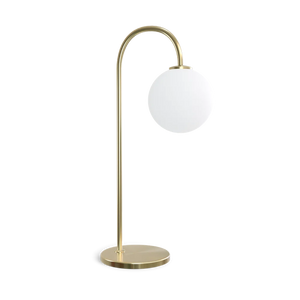 Ballon bordslampa mässingsfärg med opalglas