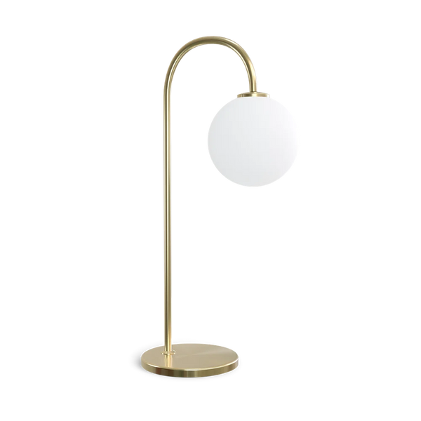 Ballon bordslampa mässingsfärg med opalglas