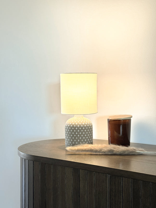 Fideli bordslampa brun/vit