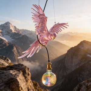 Papegoja Percy taklampa rosa