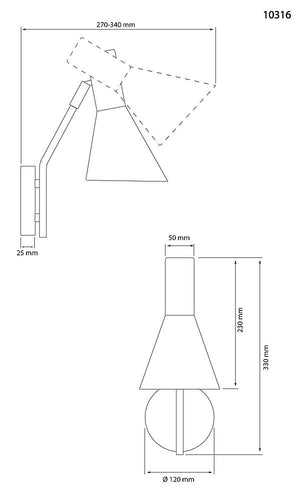 Ceres vägglampa beige
