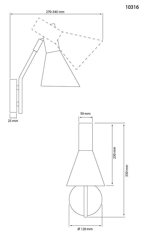 Ceres vägglampa beige