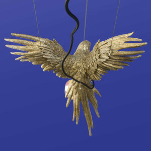 Papegoja Percy taklampa guld