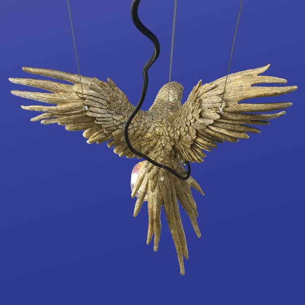 Papegoja Percy taklampa guld