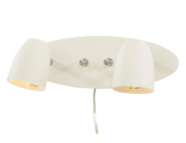 Sandnes dubbel vägglampa vit