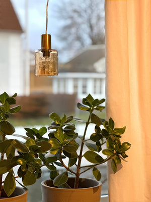 Cylinder fönsterlampa amber