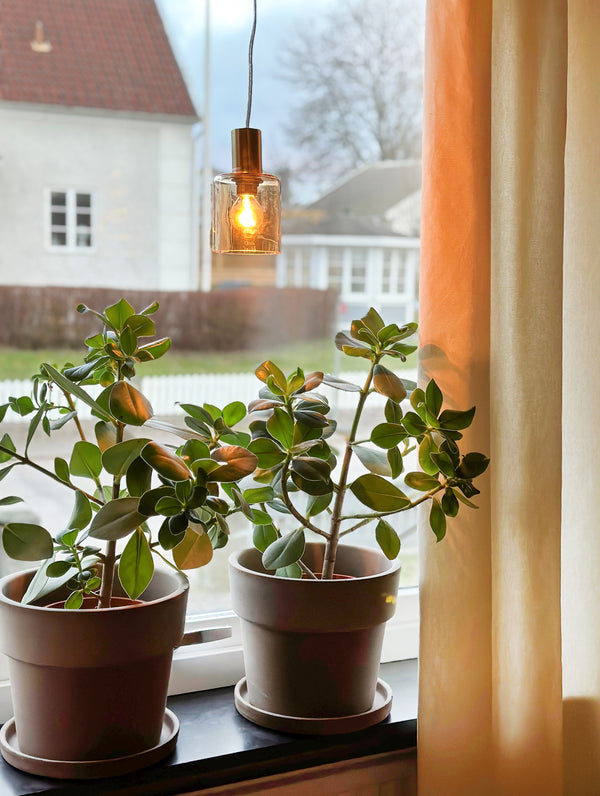 Cylinder fönsterlampa amber