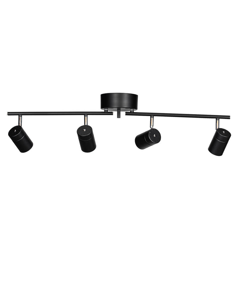 Correct 4 spotlight svart rak