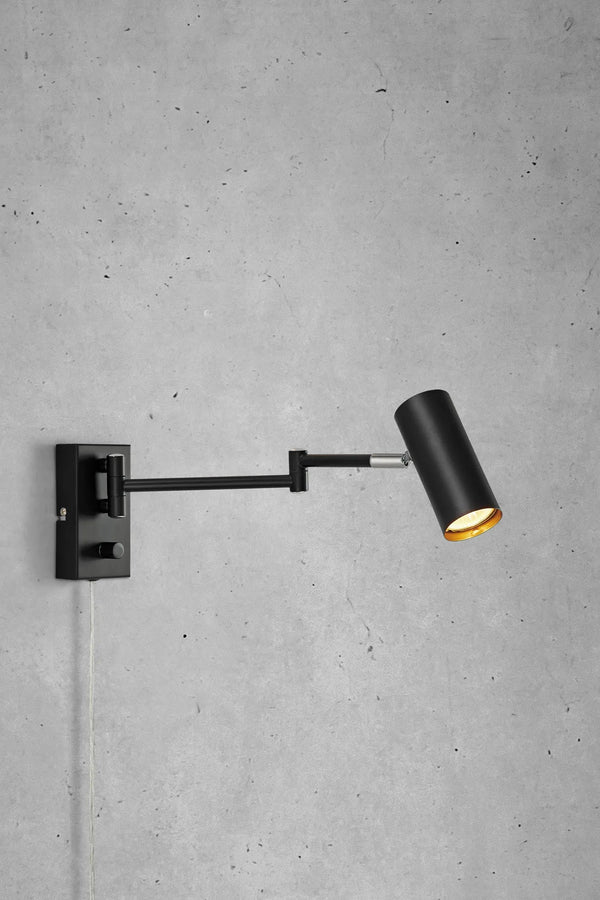 Torino vägglampa svart