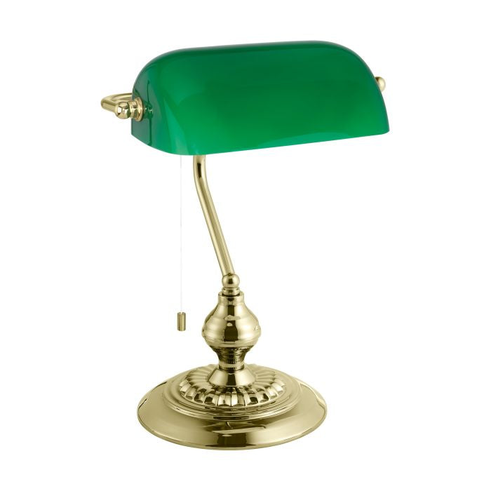 Banker bordslampa guldfärg/grön