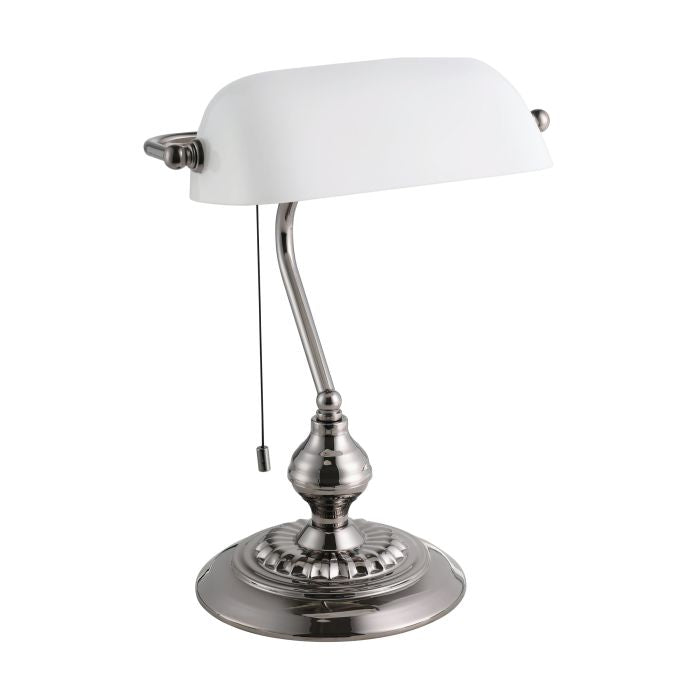 Banker bordslampa svartkrom/vit