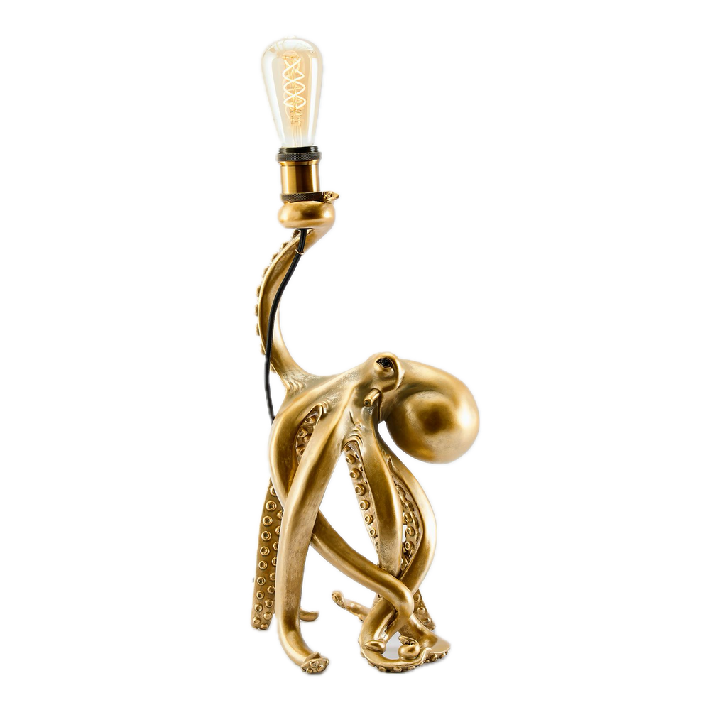 Otto octopus bordslampa guld