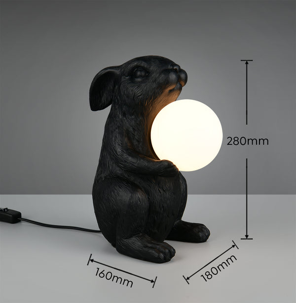Rabbit bordslampa svart