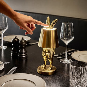 Hiding Rabbit bordslampa guld uppladdningsbar