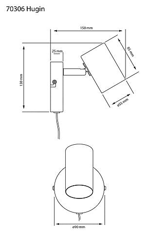 Hugin vägglampa antik