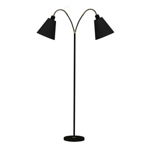 Haga golvlampa 2-armad svart