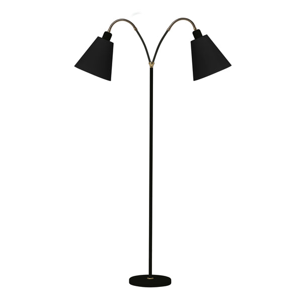 Haga golvlampa 2-armad svart