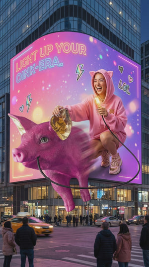 Piggy bordslampa guld